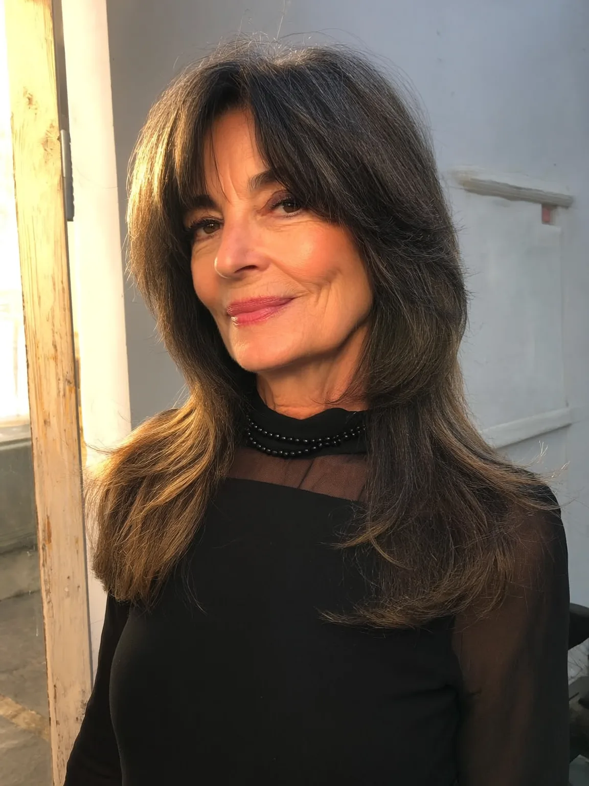 Long Layered Cut with Dark Ash Brown Tones
